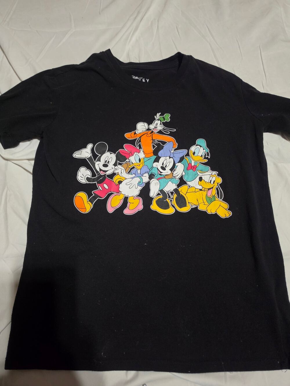 Disney Mickey Mouse & Friends Black Graphic T-Shirt Size M